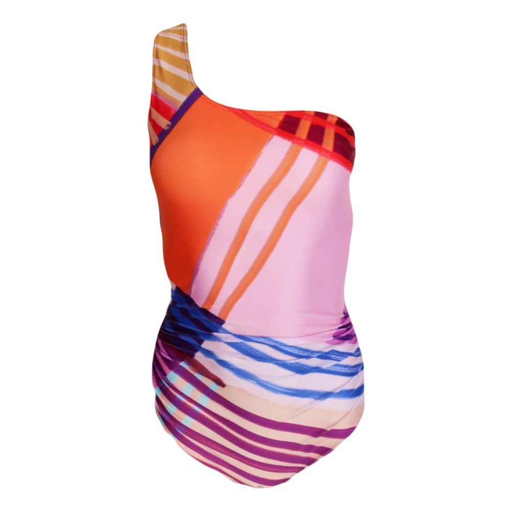Nani Swimwear Multi Color One Shoulder One Piece Swimsuit Size XS X-Small